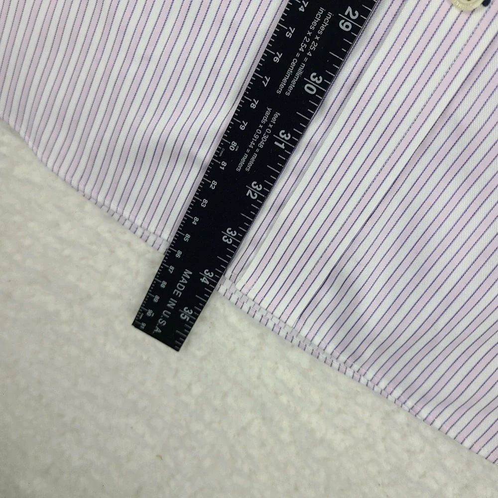 Banana Republic Dress Shirt Mens XL‎ Purple Blue Striped Non Iron Button Up